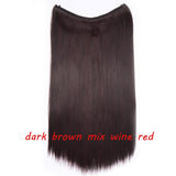 S-noilite 20inch Invisible Wire No Clip One Piece Halo Hair Extension flip in false hair Hairpieces Synthetic hair for women - Presidential Brand (R)