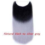 S-noilite 20inch Invisible Wire No Clip One Piece Halo Hair Extension flip in false hair Hairpieces Synthetic hair for women - Presidential Brand (R)