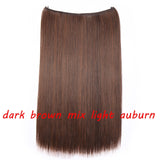 S-noilite 20inch Invisible Wire No Clip One Piece Halo Hair Extension flip in false hair Hairpieces Synthetic hair for women - Presidential Brand (R)