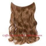 S-noilite 20inch Invisible Wire No Clip One Piece Halo Hair Extension flip in false hair Hairpieces Synthetic hair for women - Presidential Brand (R)