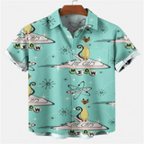 Hawaiian Men's Shirts Shirts Multicolor Striped Loose Short Sleeves Casual Buttons Cotton Beach Shirts for Men Camisas Para Homb