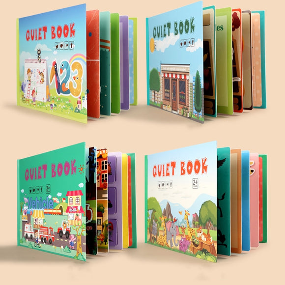 Montessori Baby Busy book DIY Toddlers cognition fun sticker book Early Learning Education Toys Habits Knowledge Developing