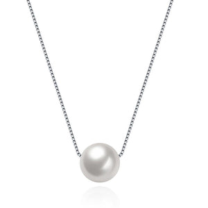 Single Pearl 0.925 Sterling Silver Necklace - Presidential Brand (R)