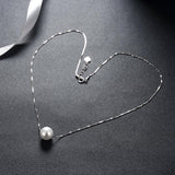 Single Pearl 0.925 Sterling Silver Necklace - Presidential Brand (R)