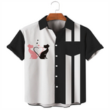 Hawaiian Men's Shirts Shirts Multicolor Striped Loose Short Sleeves Casual Buttons Cotton Beach Shirts for Men Camisas Para Homb