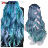 Wignee Long 2 Tone Ombre Brown Ash Blonde Temperature Synthetic Wigs For Black/White Women Glueless Wavy Daily/Cosplay Hair Wig - Presidential Brand (R)
