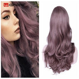 Wignee Long 2 Tone Ombre Brown Ash Blonde Temperature Synthetic Wigs For Black/White Women Glueless Wavy Daily/Cosplay Hair Wig - Presidential Brand (R)
