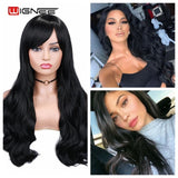 Wignee Long 2 Tone Ombre Brown Ash Blonde Temperature Synthetic Wigs For Black/White Women Glueless Wavy Daily/Cosplay Hair Wig - Presidential Brand (R)