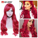 Wignee Long 2 Tone Ombre Brown Ash Blonde Temperature Synthetic Wigs For Black/White Women Glueless Wavy Daily/Cosplay Hair Wig - Presidential Brand (R)