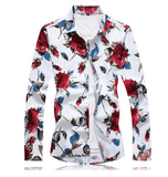 Mens Red Floral Shirt - Presidential Brand (R)