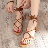 Womens Lace Up Roman Sandals - Presidential Brand (R)