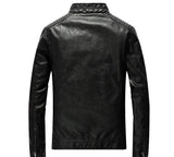 Mens Vegan Leather Black Biker Jacket - Presidential Brand (R)