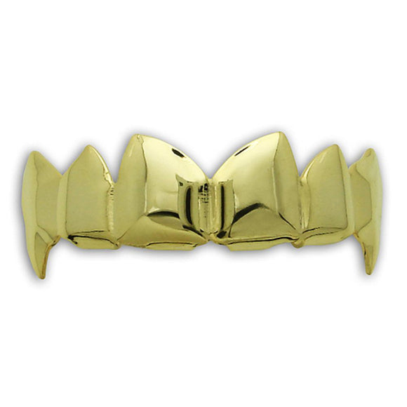 Custom Style Vampire Fangs Gold Grillz - Presidential Brand (R)