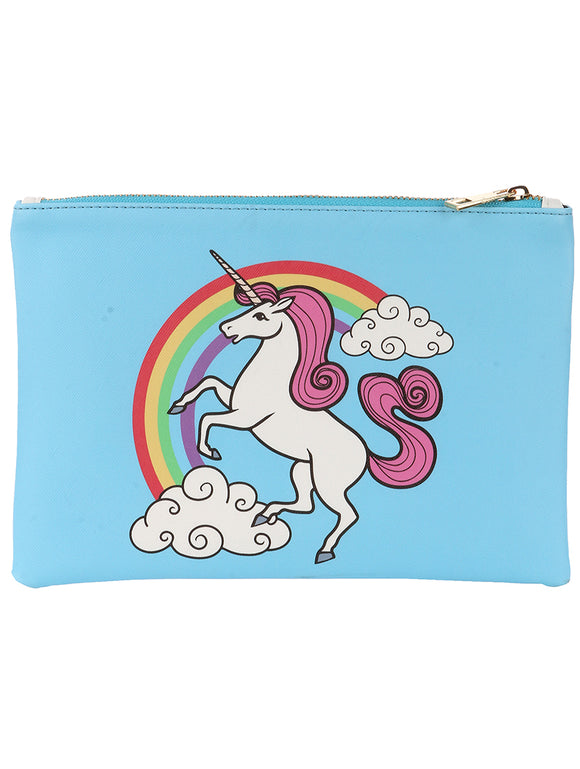 UNICORN PRINT VINYL CLUCH POUCH - Presidential Brand (R)