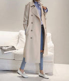 Womens Double Breasted Long Trench with Side Button Details - Presidential Brand (R)