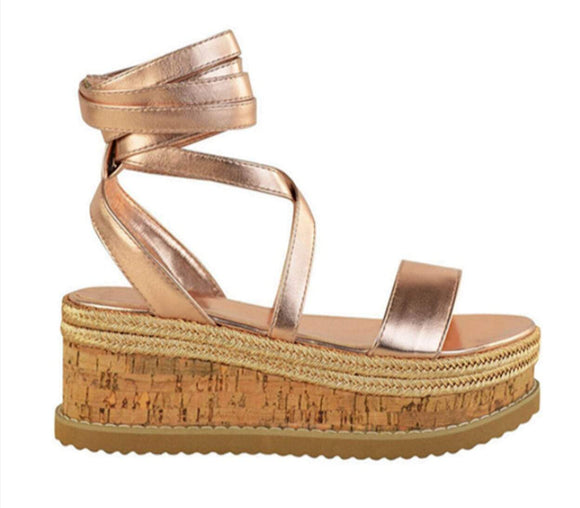 Womens Lace Up Platform Sandals - Presidential Brand (R)