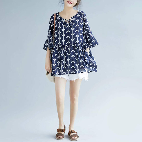 Womens Linen Floral Top - Presidential Brand (R)