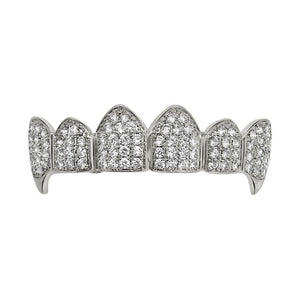 Vampire Grillz Bling CZ Silver Top Teeth - Presidential Brand (R)