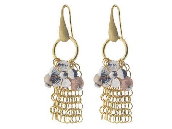 Sterling Silver Art Rococo Mesh Hook Earrings Handmade in Italy - Presidential Brand (R)