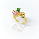 1-3105-h22 Gold Overlay CZ Ring. (2 colors available) - Presidential Brand (R)