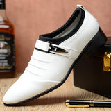 Men Solid Color Folds Comfy Microfiber Leather Non Slip Formal Shoes - Presidential Brand (R)