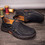 Men Non Slip Outdoor Business Casual Slip On Leather Shoes - Presidential Brand (R)