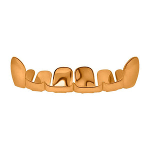 Rose Gold Grillz Half Open Top Teeth - Presidential Brand (R)