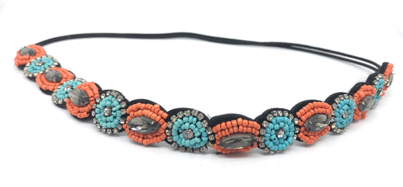 Sassy Cowgirl Turquoise and Orange Headband - Presidential Brand (R)