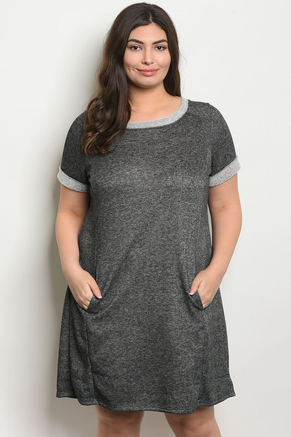 Women's Plus Size Black Short Sleeve Jersey Tunic(6 pcs/ Bundle) - Presidential Brand (R)