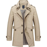 Mens Classic Black Mid Length Trench Coat - Presidential Brand (R)