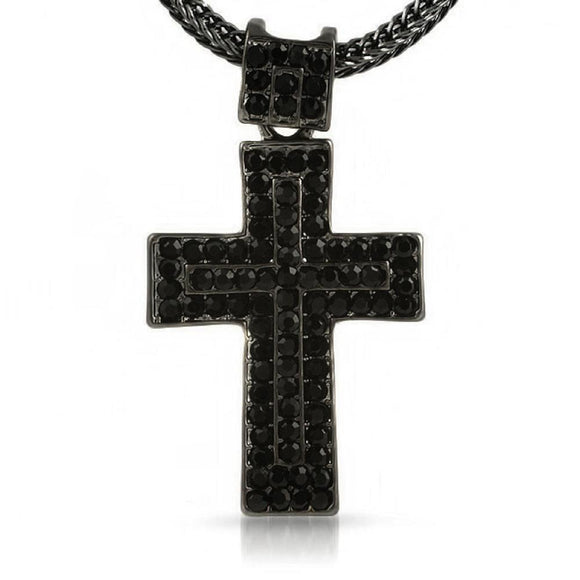 Black Mega Cross Pendant Chain Small - Presidential Brand (R)