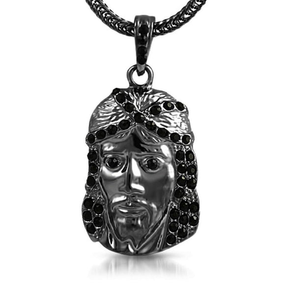 Black Jesus Piece Pendant  Chain Small - Presidential Brand (R)