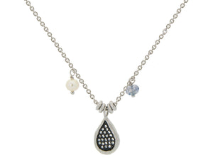 Blissful Teardrop Pearl & Quartz Necklace - Presidential Brand (R)