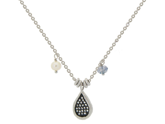 Blissful Teardrop Pearl & Quartz Necklace - Presidential Brand (R)