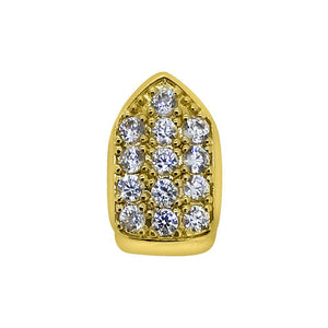 Gold Bling CZ Single Tooth Grillz Bottom - Presidential Brand (R)