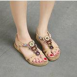 Sandals Beach Peep Toe Summer Leisure Chic Shoes Casual Flat - Presidential Brand (R)