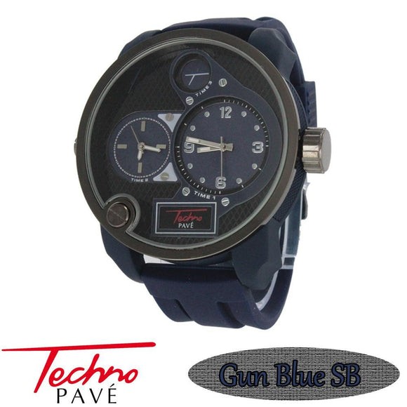 Blue Dual Time Zone Watch Rubber Band - Presidential Brand (R)