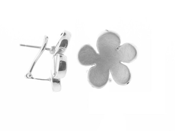 Electroformed Satin Finish Heart Omega Clip Earrings - Presidential Brand (R)