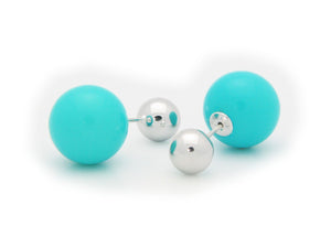 Double Sided Turquoise Tribal Earrings | 925 Sterling Silver - Presidential Brand (R)