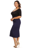 Plus Size Women's Gaucho Pants Knit Capri Culottes Lose Fit 1XL, 2XL, 3XL - Presidential Brand (R)