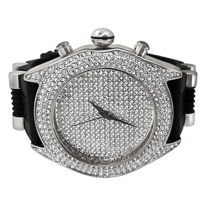 Full Dial and Triple Bezel Icey Watch Silver - Presidential Brand (R)