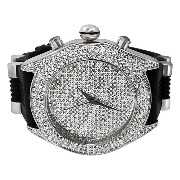 Full Dial and Triple Bezel Icey Watch Silver - Presidential Brand (R)