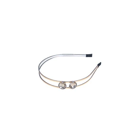 Gold Double Band Headband with 2 Gems - Presidential Brand (R)