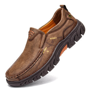 Men Non Slip Outdoor Business Casual Slip On Leather Shoes - Presidential Brand (R)