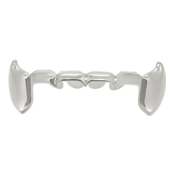 Vampire Silver Grillz Half Open Bottom Fang Teeth - Presidential Brand (R)