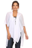 Plus Size Women's Front Tie Beach Dress Cove Up Swimwear Made in USA - Presidential Brand (R)
