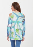 Abstract Blue (15035) ~ Cold Shoulder Tunic - Presidential Brand (R)