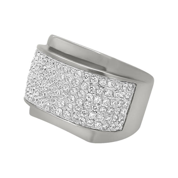 CZ Rounded Stainless Steel Ring - Presidential Brand (R)