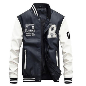 Mens Baseball Faux Leather Jacket - Presidential Brand (R)