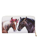 HORSE COUPLE PRINT VINYL CLUTCH WALLET - Presidential Brand (R)